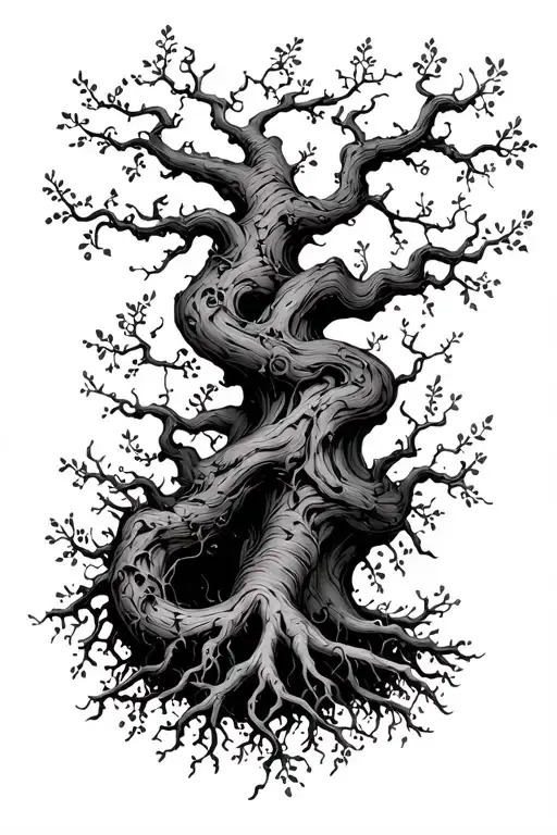 Vines Wrapping Tree With Roots