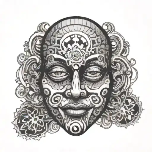 Acid Lsd Face With Psychedelic Tatto Design
