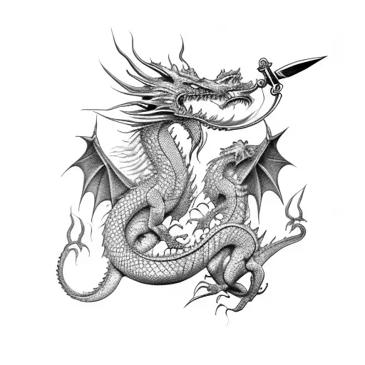 Dragon With Sword