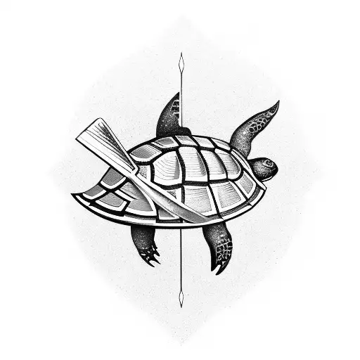 A Spear Head Design On Turtle Back