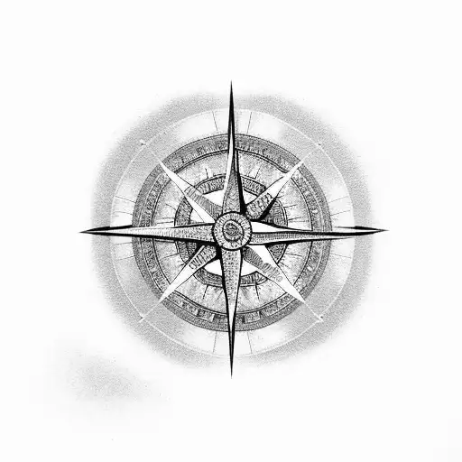 A Mystical Traveler's Compass Surrounded By Sacred Hindu Symbols