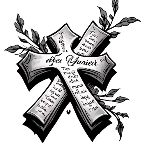 Christian Cross With Bible Verse Intertwined