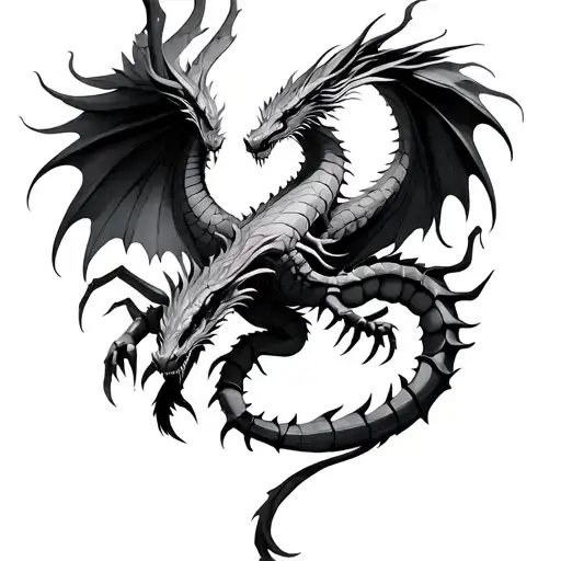 Phoenix And Dragon And Scorpion