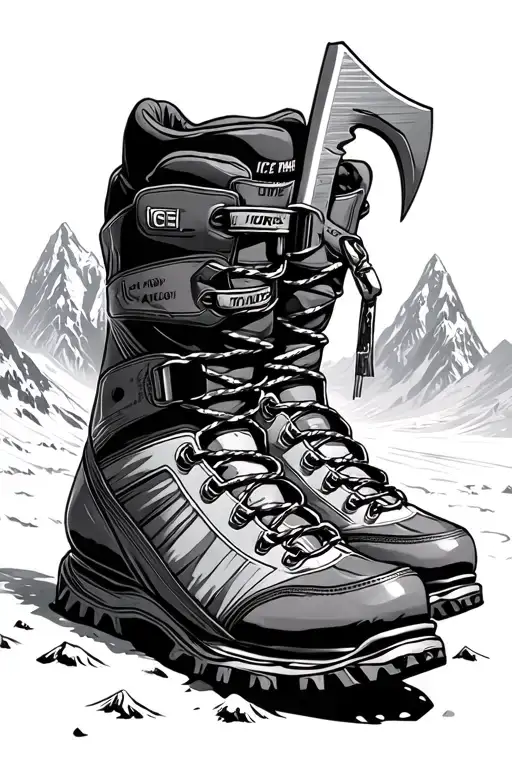 Ice Axe Adventure Boots Mountain Peak