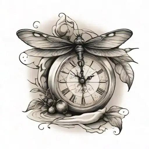 Sand Clock With Cherry And Dragonfly