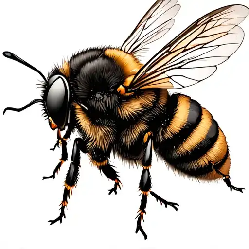 Small Bee Flying With Ff After