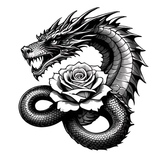 Libra Dragon Rose With Snake