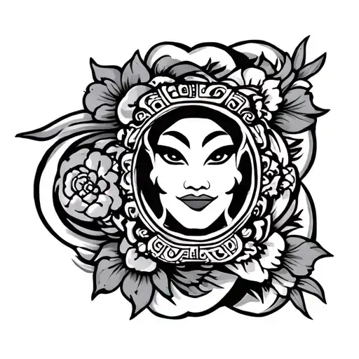 Samoan And Chinese Arm Sleeve Tattoo Design Patterns Only