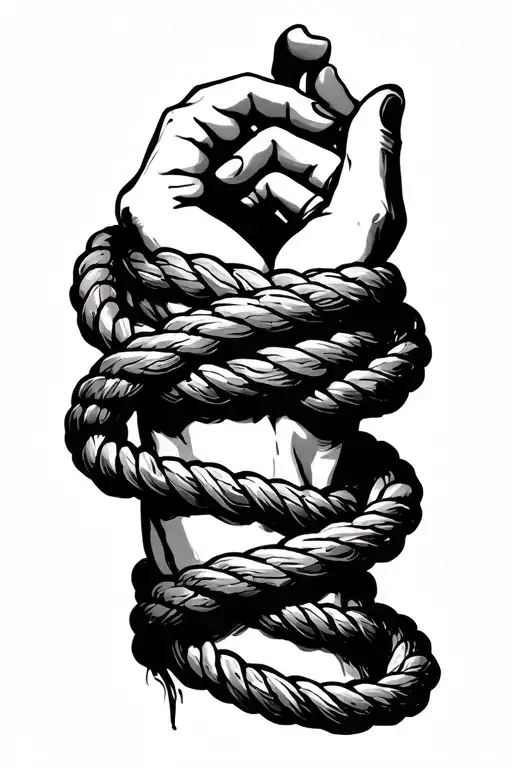 Submissive Rope Around The Wrist