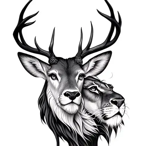 Deer And Lion