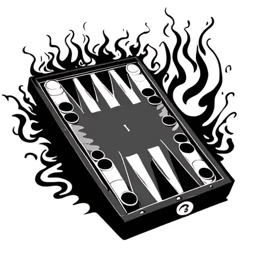 Backgammon Board And Fire