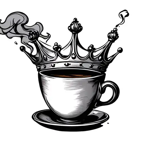 Coffee Cup With Crown As Smoke Forming The Shape
