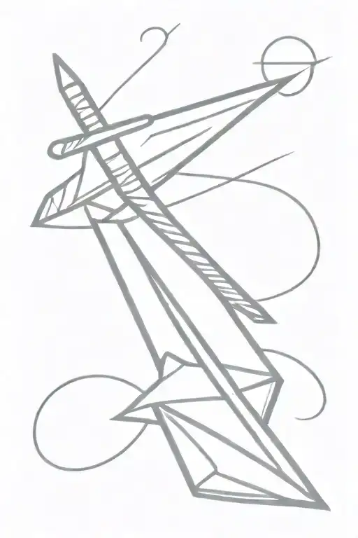 Simple Sword With Paper Airplane And Ice Cube