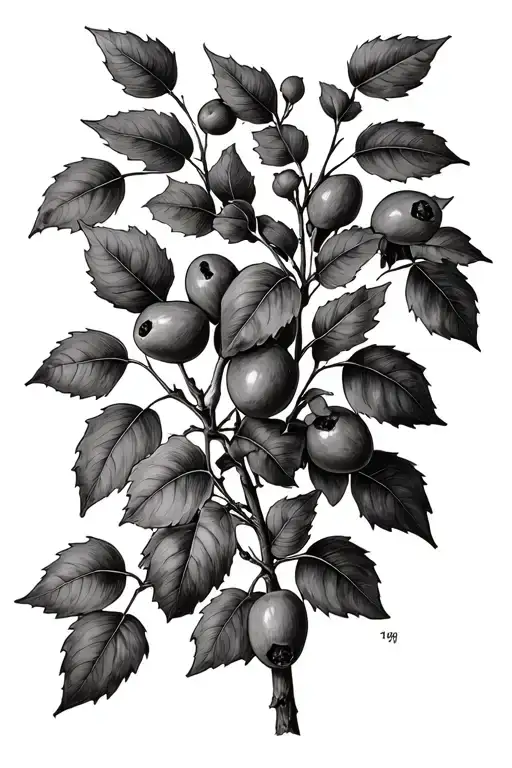 Olive Branch And Dainty Ivy Plant Growing Together