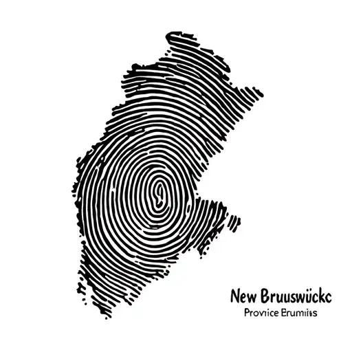 New Brunswick Province Outline Filled With A Fingerprint
