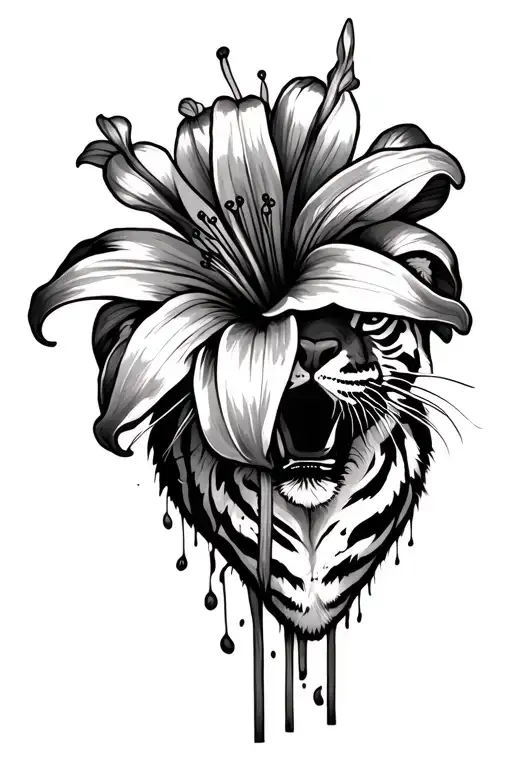 Tiger Lilly's Flower Coming Out Of The Text Give Your Heart But Keep Your Head In Cursive