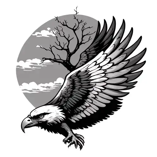 Tree Of Life And Eagle Wing