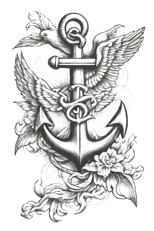 Anchor And Dove Combined