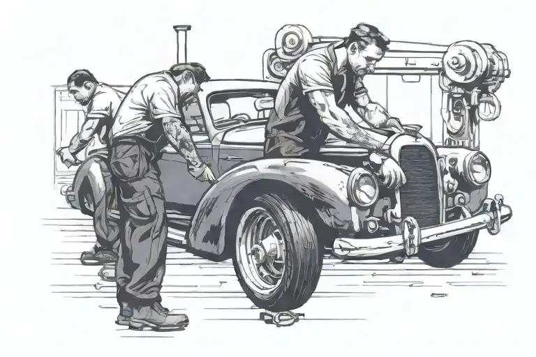 Mechanic Working On A Car