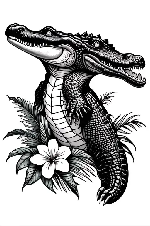 Tropical Flower Gator Florida Ocean Scene