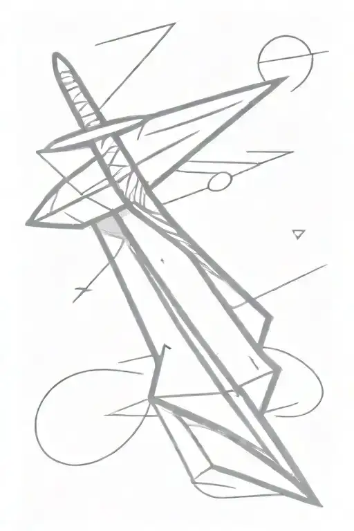 Simple Sword With Paper Airplane