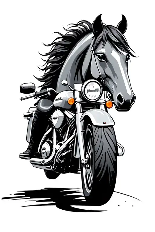A Harley Electra Glide Ultra And A Horse