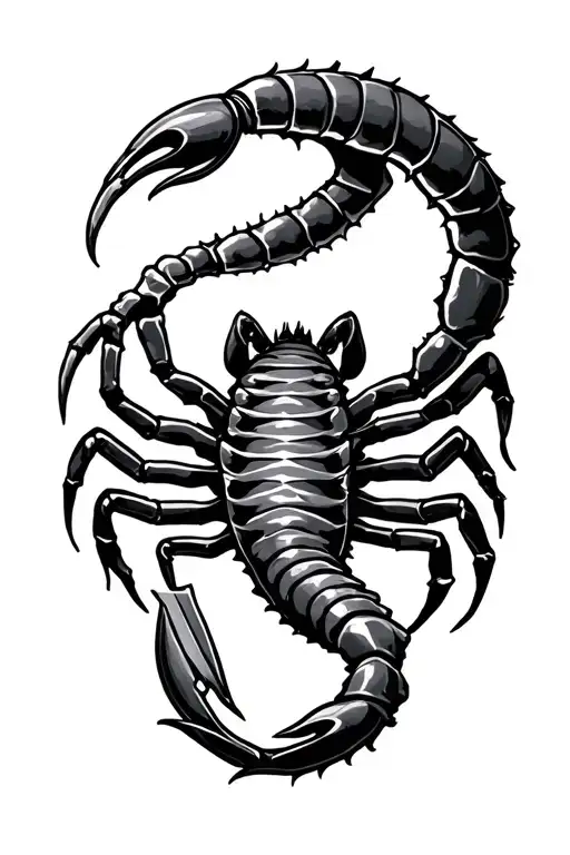 Scorpion And Knife Intertwined