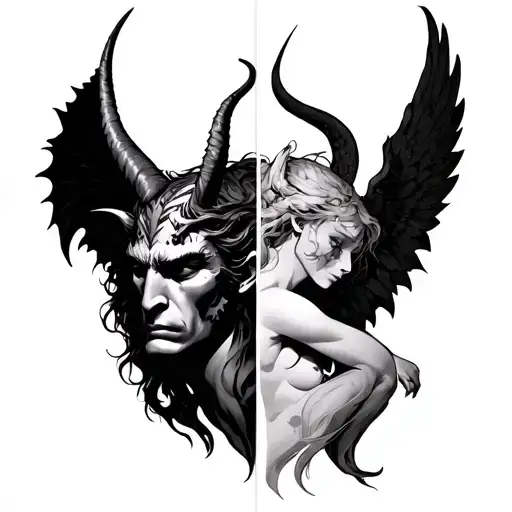 Devil And Angel Half Demon