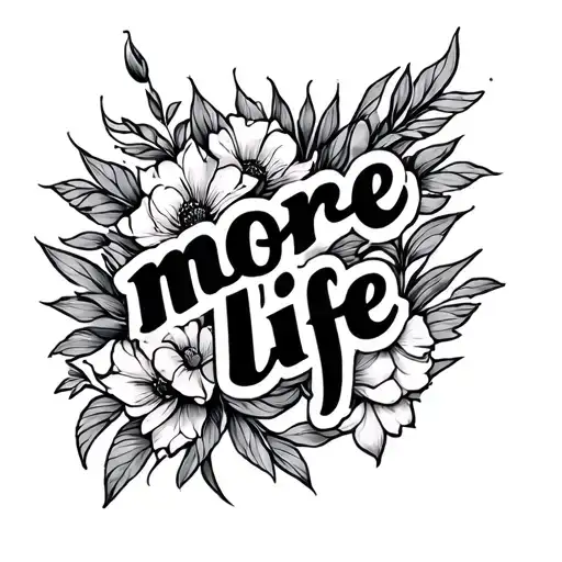 'More Life Thin Cursive Line