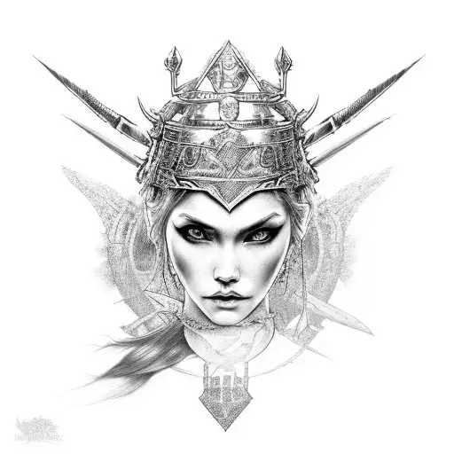 Warrior Queen With A Dragon