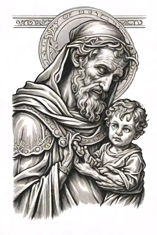 Saint Samuel With Little Boy Looking