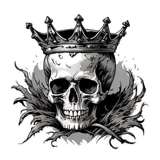 Decaying Skull With Crown