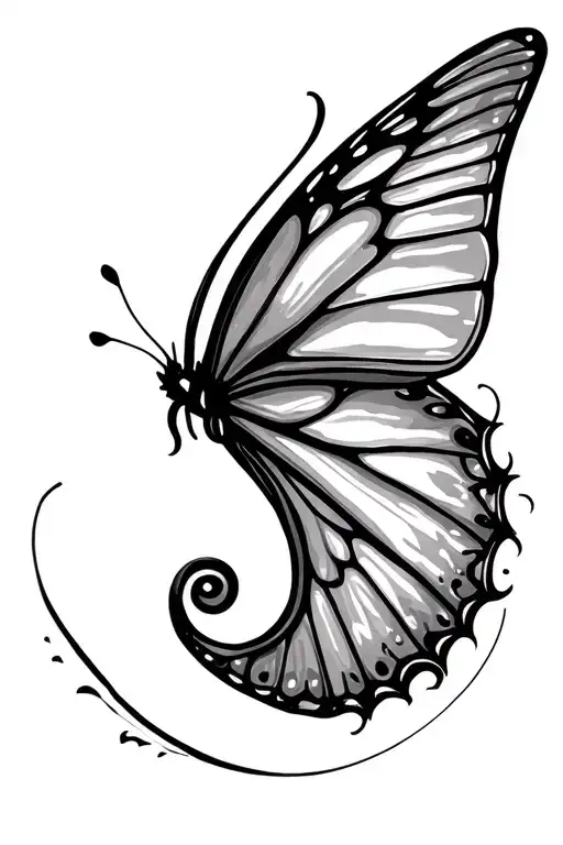 Semi Colon And Butterfly Wing