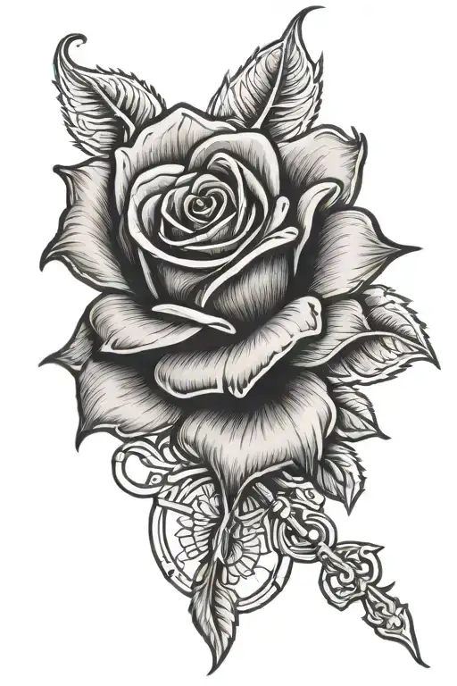 Black Rose With A Dog Tag