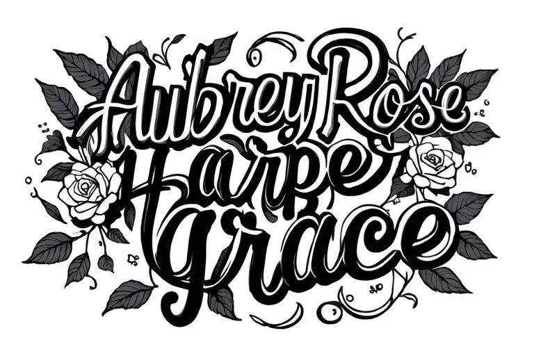 Aubrey Rose Harper Grace Lettering Complemented