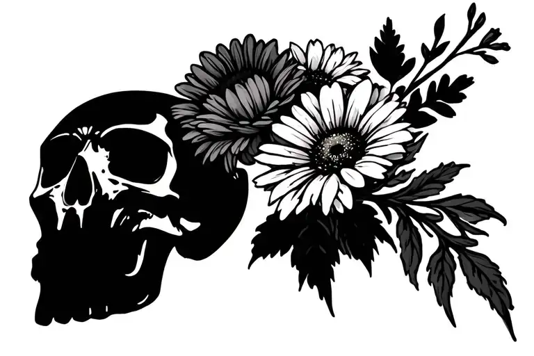 Wildflower Bouquet With A Hidden Skull