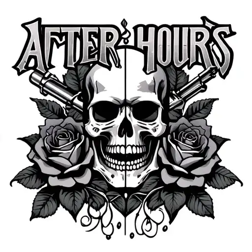 After Hours Song Lyrics With A Half Skull And Roses And A Revolver