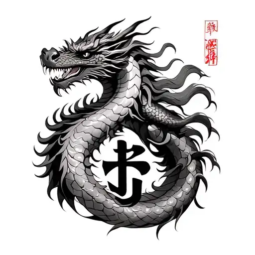 Dragon And Chinese Letters Jorge