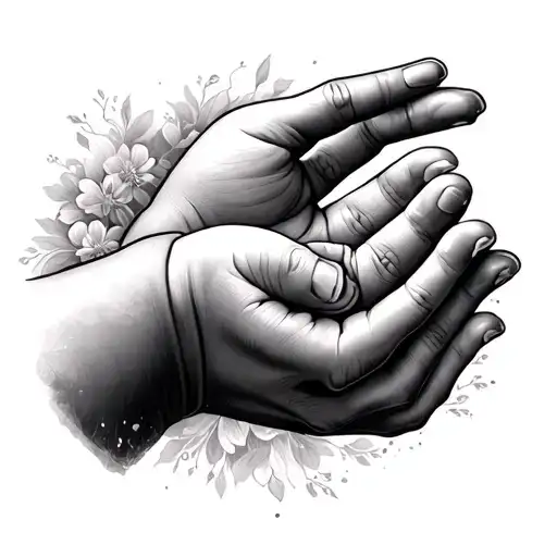 Baby Hand Grabbing Moms Hand Upward To Heaven