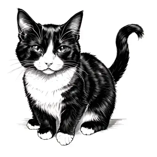 Black And White Cat Looking Playful