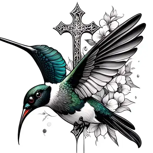 Humming Bird And Cross