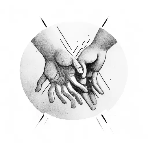 Two Male Hands Holding A Paint Palette And A Notebook