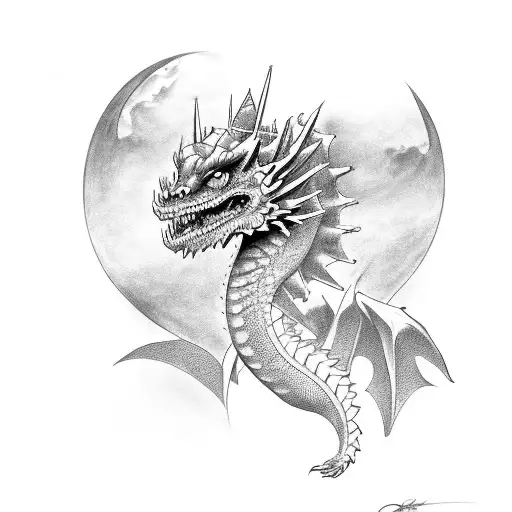 Queen With A Dragon Behind Her