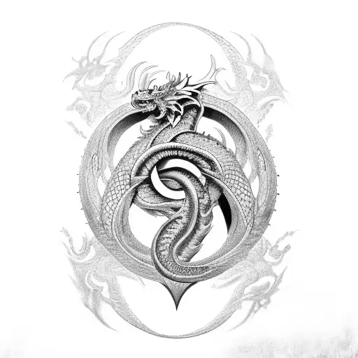 Infinity Symbol With Dragon