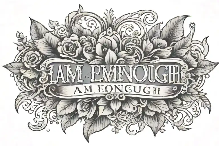 I Am Enough Pretty Sternum Tatoo