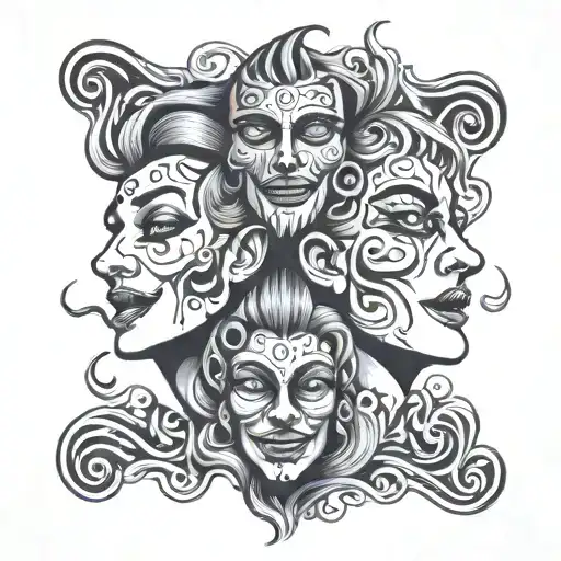 Acid Lsd Faces With Psychedelic