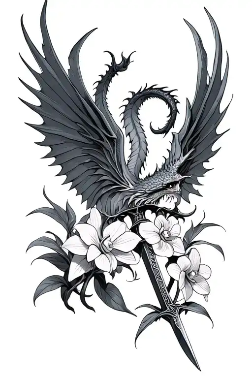 Sword Orchids Dragon Wings Spread