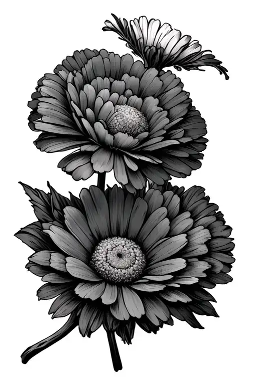 Two Carnations And One Daisy Bouquet