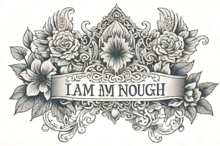 Pretty Sternum Tattoo With The Words I Am Enough