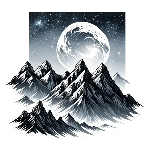 Mountains With Galaxy Filled With Stars